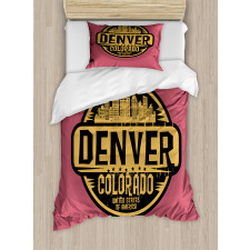 Denver Grunge Urban City Duvet Cover Set