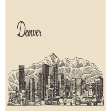 Denver City Skyline Sketch Duvet Cover Set