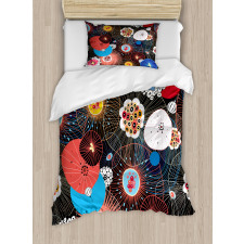 Psychedelic Floral Pattern Duvet Cover Set