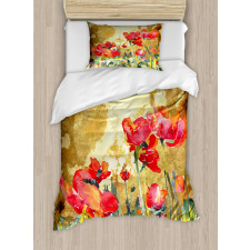 Poppy Blossoms Countryside Duvet Cover Set