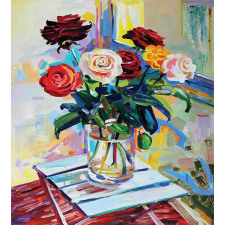 Rose Bouquets in a Vase Duvet Cover Set