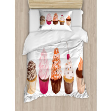 Cakes with Frosting Topping Duvet Cover Set