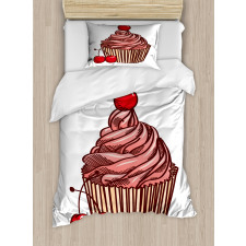 Delicious Cake with Cherry Duvet Cover Set