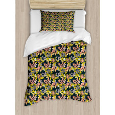 Abstract Soft Spring Foliage Duvet Cover Set