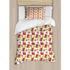 Colorful Fresh Wildflowers Duvet Cover Set