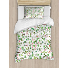 Birds Butterflies and Leaves Duvet Cover Set