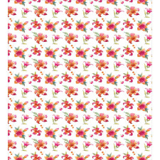 Watercolor Style Blossoms Duvet Cover Set