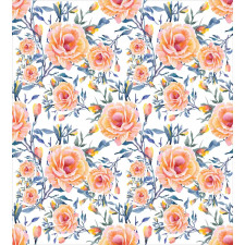 Blossoms with Aquarelle Effect Duvet Cover Set