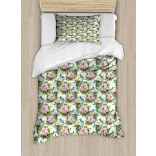 Aquarelle Art Swirly Leaves Duvet Cover Set