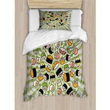 Manga Style Japanese Food Duvet Cover Set