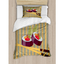 2 Rolls with Chopsticks Duvet Cover Set