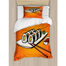 Japanese Dish with Wasabi Duvet Cover Set