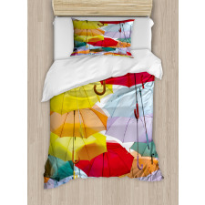 Hanged Vivid Umbrellas Duvet Cover Set