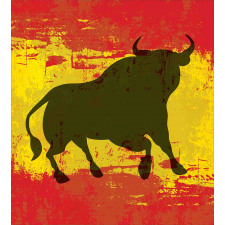 Bull Silhouette on Flag Duvet Cover Set
