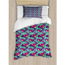 Forest Leaves on Aqua Shade Duvet Cover Set