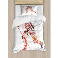 Man Silhouette with Words Duvet Cover Set