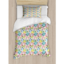 Brush Strokes Folk Duvet Cover Set