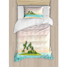 Jungle at Sunset Sky Clouds Duvet Cover Set