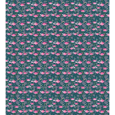 Exotic Pink Birds Flowers Duvet Cover Set