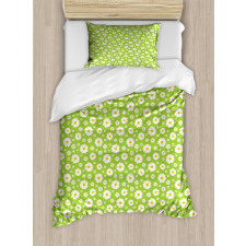 Chamomile Bloom on Pale Green Duvet Cover Set