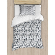 Greyscale Blossoming Flora Duvet Cover Set