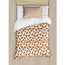 Animals and Paw Prints Duvet Cover Set