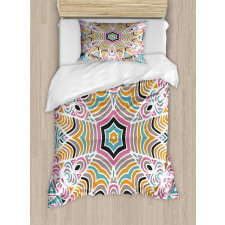 Abstract Floral Art Motif Duvet Cover Set