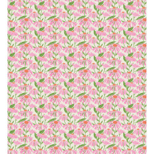 Pink Echinacea Flowers Duvet Cover Set