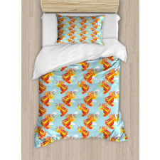 Fire Bird Feathers Duvet Cover Set