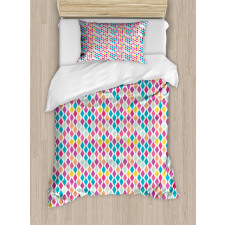 Rhombus Shapes Abstract Duvet Cover Set