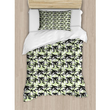 Eastern Bamboo Leaf Pattern Duvet Cover Set