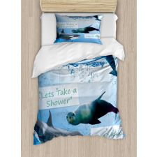 Whale Dolphin and Seal Sea Duvet Cover Set
