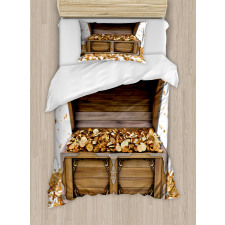 Wealth Themed Gold Coins Duvet Cover Set