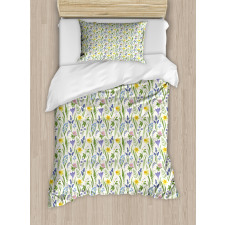 Rural Meadow Garden Flowers Duvet Cover Set