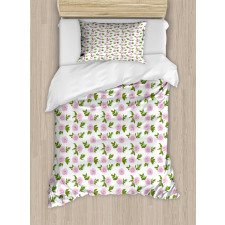 Spring Season Pink Blossoms Duvet Cover Set