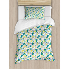 Pineapple Cactus Flamingo Duvet Cover Set