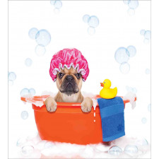 Dog Having a Bath Tub Duvet Cover Set