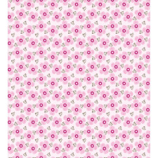 Pink Blossoms Dotted Petals Duvet Cover Set