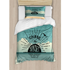 Typographic Chase the Sunset Duvet Cover Set