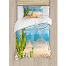 Lonely Cactus in the Desert Duvet Cover Set