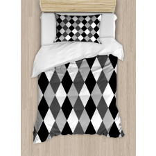 Black and White Rhombus Duvet Cover Set