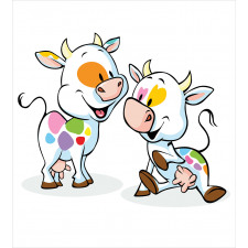 Cartoon Baby Cows Farmland Duvet Cover Set