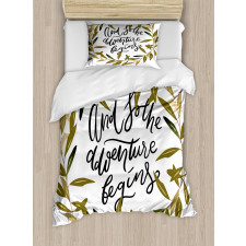 Wreath Frame Foliage Leaves Duvet Cover Set