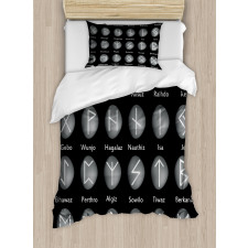 Shaded Effect Runic Alphabet Duvet Cover Set