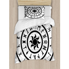 Sun and Nordic Runes Duvet Cover Set