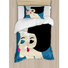 Bob Haircut Twin Ladies Duvet Cover Set