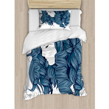 Dark Blue Funky Boucles Duvet Cover Set