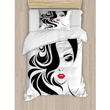 Red Lipstick and Waves Duvet Cover Set