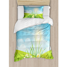 Floral Meadow Illustration Duvet Cover Set