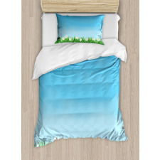 Blue Skies Blurred Background Duvet Cover Set